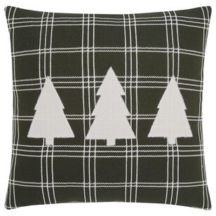 Bouclair Christmas Fia Plaid Cushion Green 48 x 48 cm