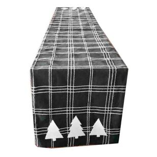 Bouclair Christmas Plaid Table Runner Green 33 x 213 cm