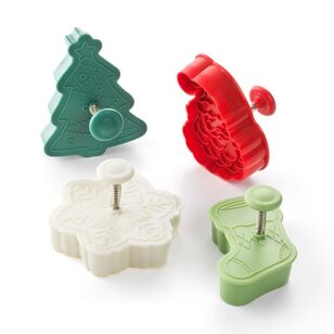 Jolly & Joy Christmas 4 Piece Cookie Stamp Set Multicoloured