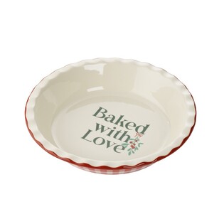 Jolly & Joy Christmas Pie Dish White