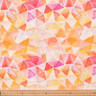 Geometric Sunset 135 cm Rayon Fabric Multicoloured 135 cm