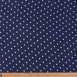 Small Spots 112 cm EcoVero Viscose Fabric Navy 112 cm