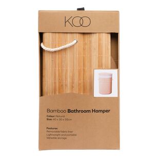 KOO Bamboo Bathroom Hamper Natural 40 x 30 x 55 cm