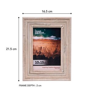 Frame Depot Amira Photo Frame White 16.36 x 21.44 x 1.9 cm