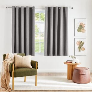 Emerald Hill Saxby Blockout Eyelet Curtains Charcoal