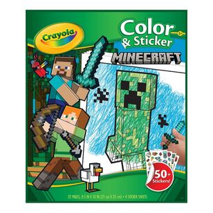 Crayola Minecraft Colour & Sticker Book Set Multicoloured