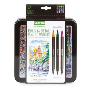 Crayola Signature Dual-Tip Markers With Decorative Tin Multicoloured