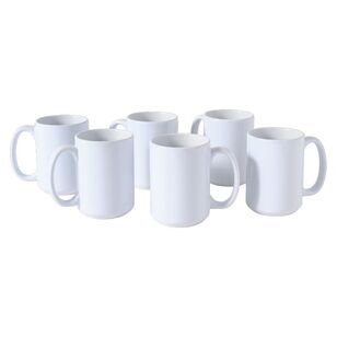 Crafters Choice Blank Ceramic Mugs 6 Pack White