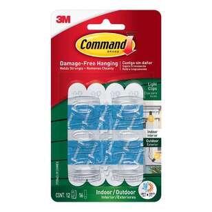 3M Command Light Clip Indoor/Outdoor 12 Pack Clear