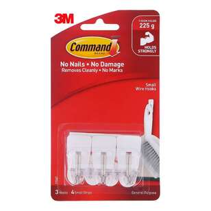 3M Command Wire Hooks 3 Pack White