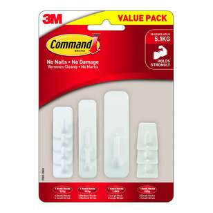 3M Command Basic Mixed Hooks 10 Pack White