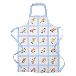 KOO Orchard Check Cotton Apron Blue & White 90 x 65 cm