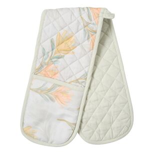 KOO Ceduna Double Oven Mitt Blue & White 18 x 90 cm