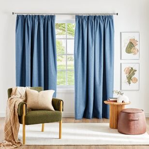 Emerald Hill Saxby Blockout Pencil Pleat Curtains Navy