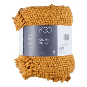 KOO Chunky Woven Throw Gold 130 x 170 cm