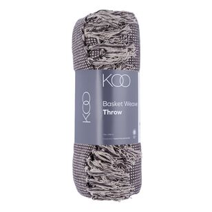 KOO Basket Weave Throw Grey 150 x 200 cm