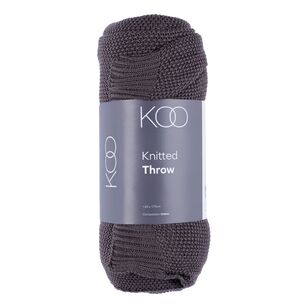 KOO Cotton Knit Throw Grey 130 x 170 cm