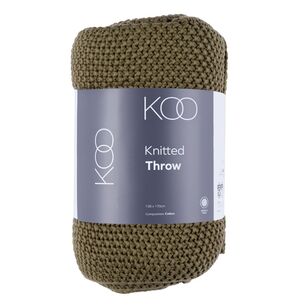 KOO Cotton Knit Throw Khaki 130 x 170 cm