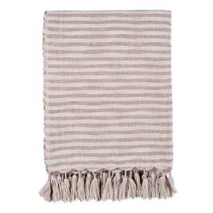 KOO Cotton Stripe Throw Beige 130 x 170 cm