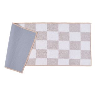 Emerald Hill Checker Rubber Backed Mat Natural