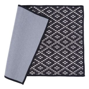 Emerald Hill Diamond Pattern Rubber Backed Mat Black