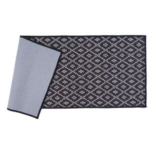 Emerald Hill Diamond Pattern Rubber Backed Mat Black