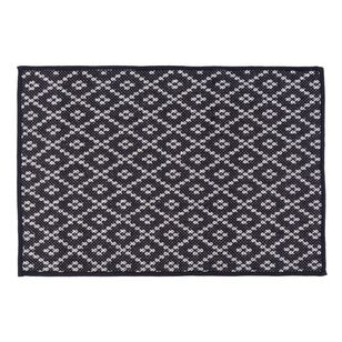 Emerald Hill Diamond Pattern Rubber Backed Mat Black