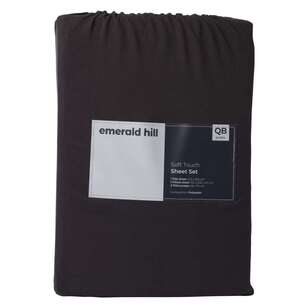 Emerald Hill Washed Microfibre Sheet Set  Charcoal