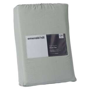 Emerald Hill Washed Microfibre Sheet Set  Green