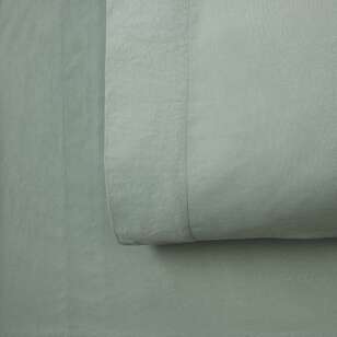 Emerald Hill Washed Microfibre Sheet Set  Green