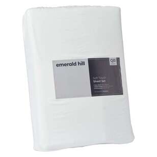 Emerald Hill Washed Microfibre Sheet Set  White