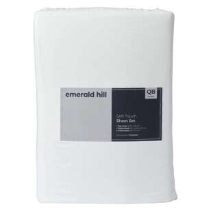 Emerald Hill Washed Microfibre Sheet Set  White