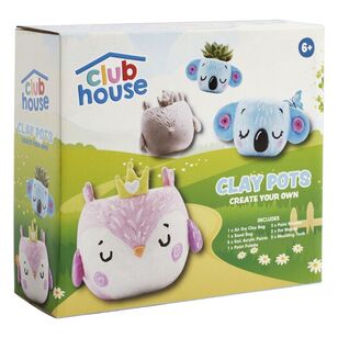 Club House Create Your Own Clay Pots Kit Multicoloured