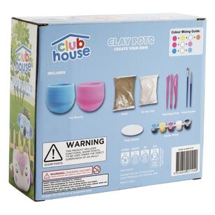 Club House Create Your Own Clay Pots Kit Multicoloured