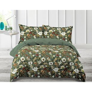 Emerald Hill Magnolia Quilt Cover Set Green