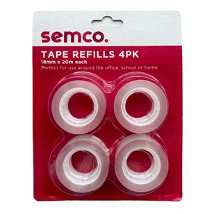 Semco Tape Refills 4 Pack Clear 18 mm