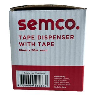 Semco Tape Dispenser With Tape  Clear