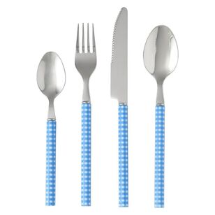 Culinary Co Cutlery Set 24 Piece Set Gingham Blue