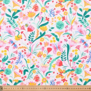 Pretty Garden 112 cm Organic Cotton Jersey Fabric Pink 112 cm