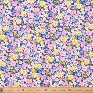 Ditzy Floral 112 cm Organic Cotton Jersey Fabric Navy 112 cm