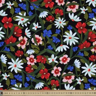 Secret Garden 148 cm EcoVero Viscose Jersey Fabric Black 148 cm