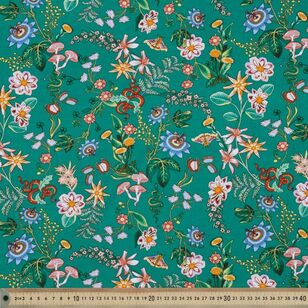 Leos Flower Garden 148 cm Ecovero Fabric Green 148 cm