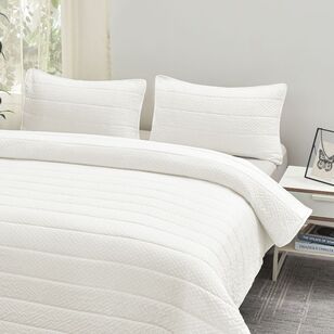 KOO Bernice Seersucker Comforter Set White