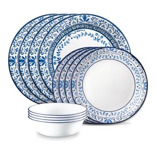 Corelle Portofino Dinner Set 12 Piece Set Blue