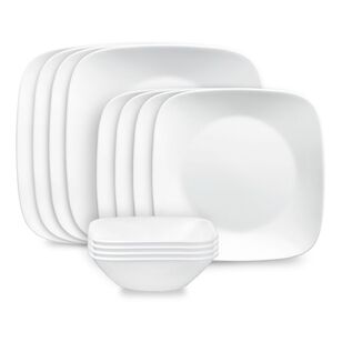 Corelle Square Dinner Set 12 Piece Set White