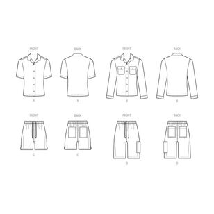 McCall's M8486 Men's Shirts and Shorts Pattern White