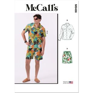 McCall's M8486 Men's Shirts and Shorts Pattern White