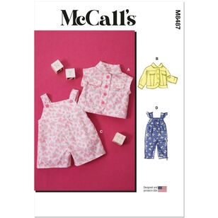 McCall's M8487 Infants' Vest, Jacket and Overalls Pattern White Xs - L