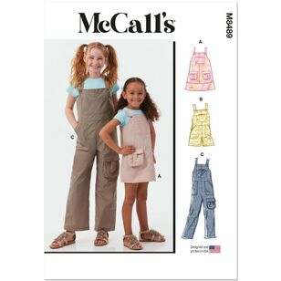 McCall's M8489 Children's and Girls' Pinafore and Overalls Pattern White