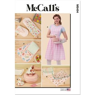 McCalls Sewing Pattern M8494 Misses' Apron and Kitchen Accessories White Xs - Xl